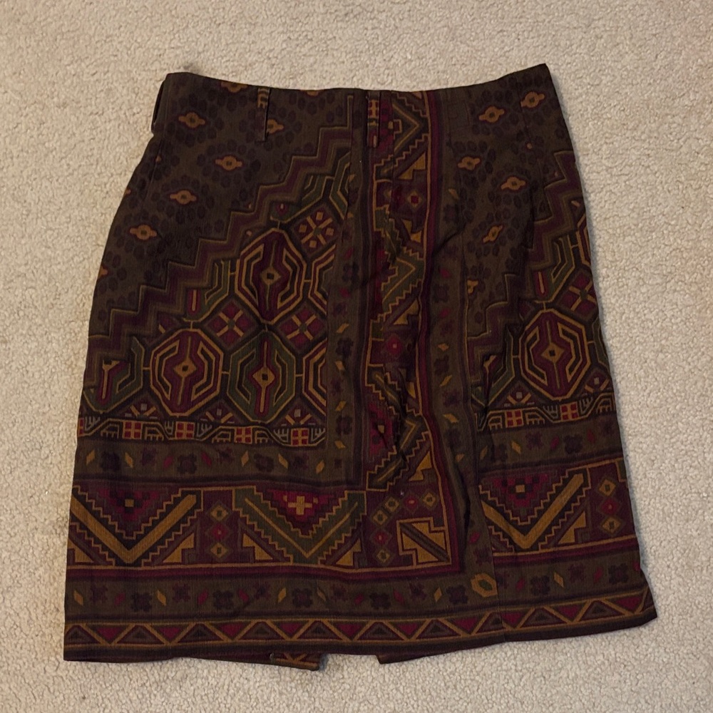 Vintage Patterned Button-Front Skirt - image 4